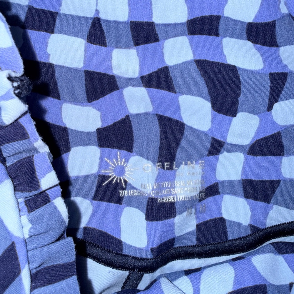 Aerie High-Waist Blue Check Leggings - Picture 6 of 9